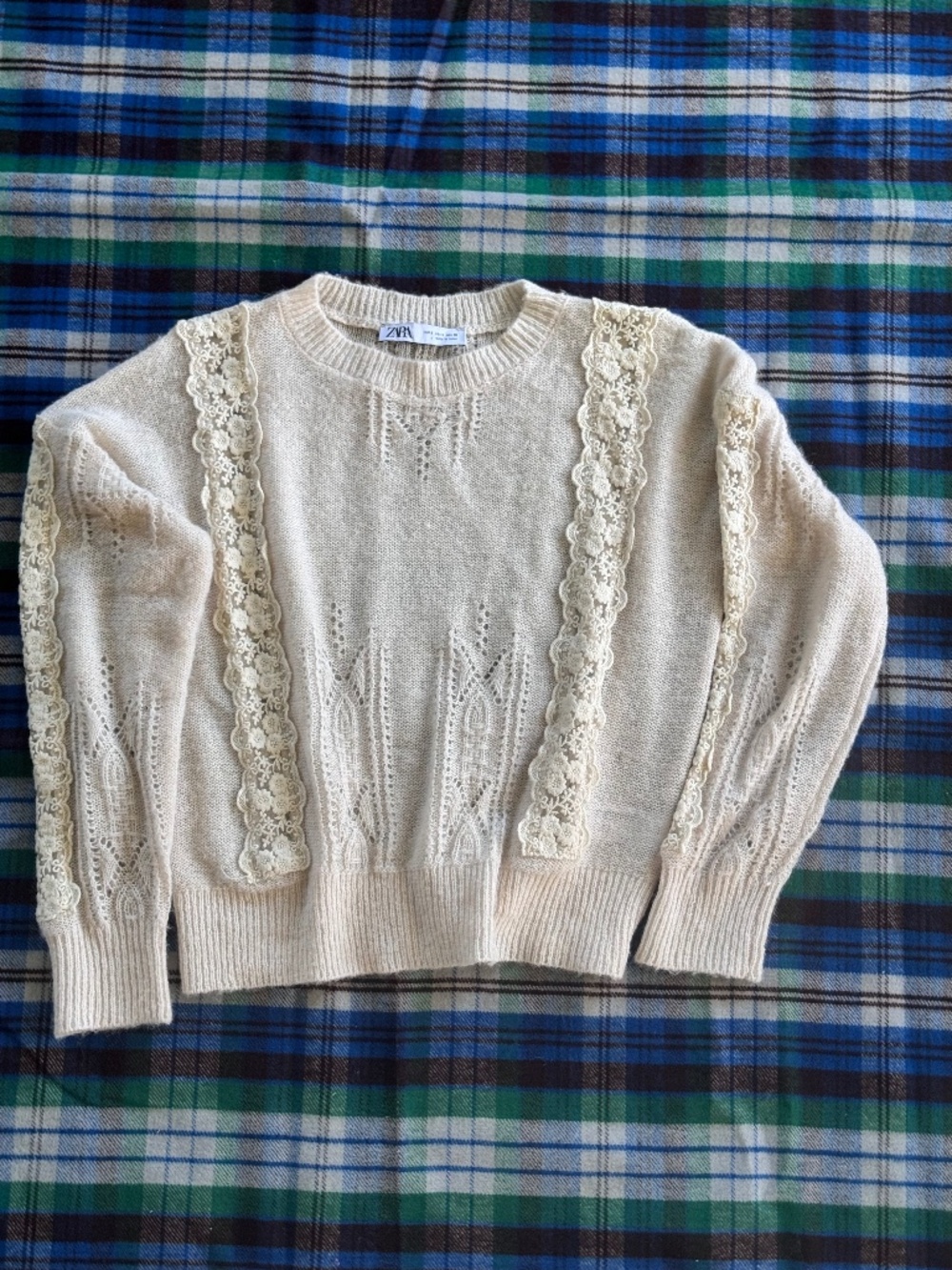 Zara sweater with lace.